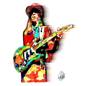 Stevie Ray Vaughan SRV Texas Guitar Rock Music Print Poster Wall Art 18x24